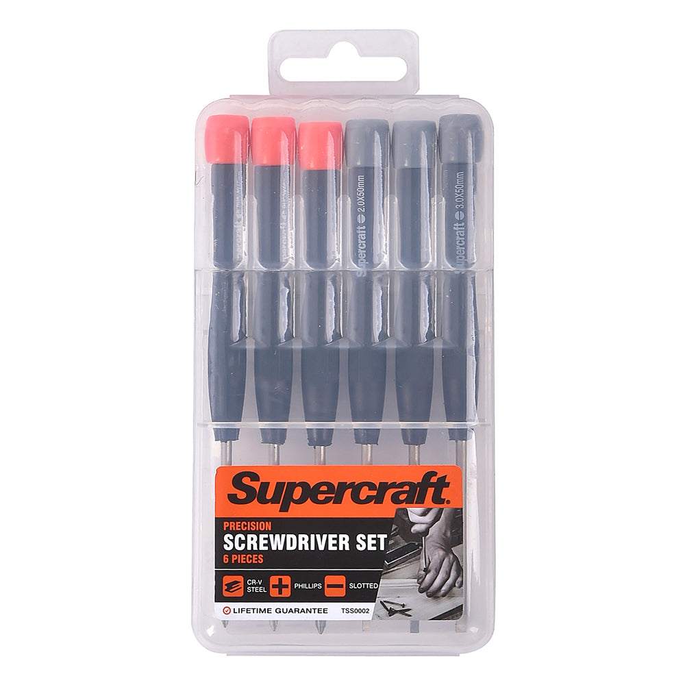 Supercraft Screwdriver Precision Jewellers Slotted/Philips Tool Set (6 Pieces)