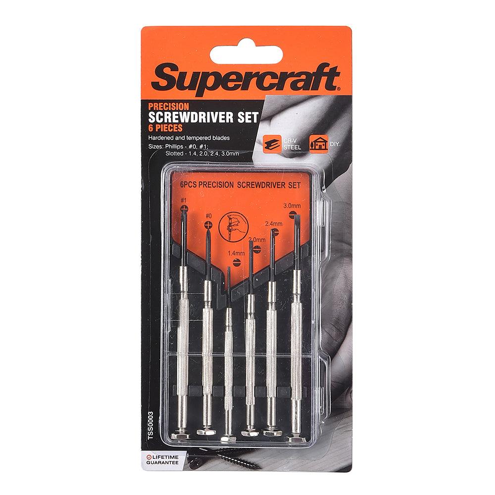 Supercraft 6pc Supercraft Screwdriver Jewellers Precision Slotted/Philips Tool Set (2 Pack) — image 2
