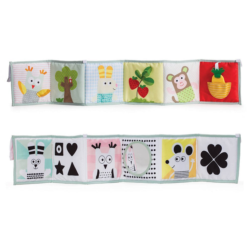 Taf Toys 3-in-1 Double-Sided 85cm Soft Book w/ Teether For Pram/Cot Baby 0m+