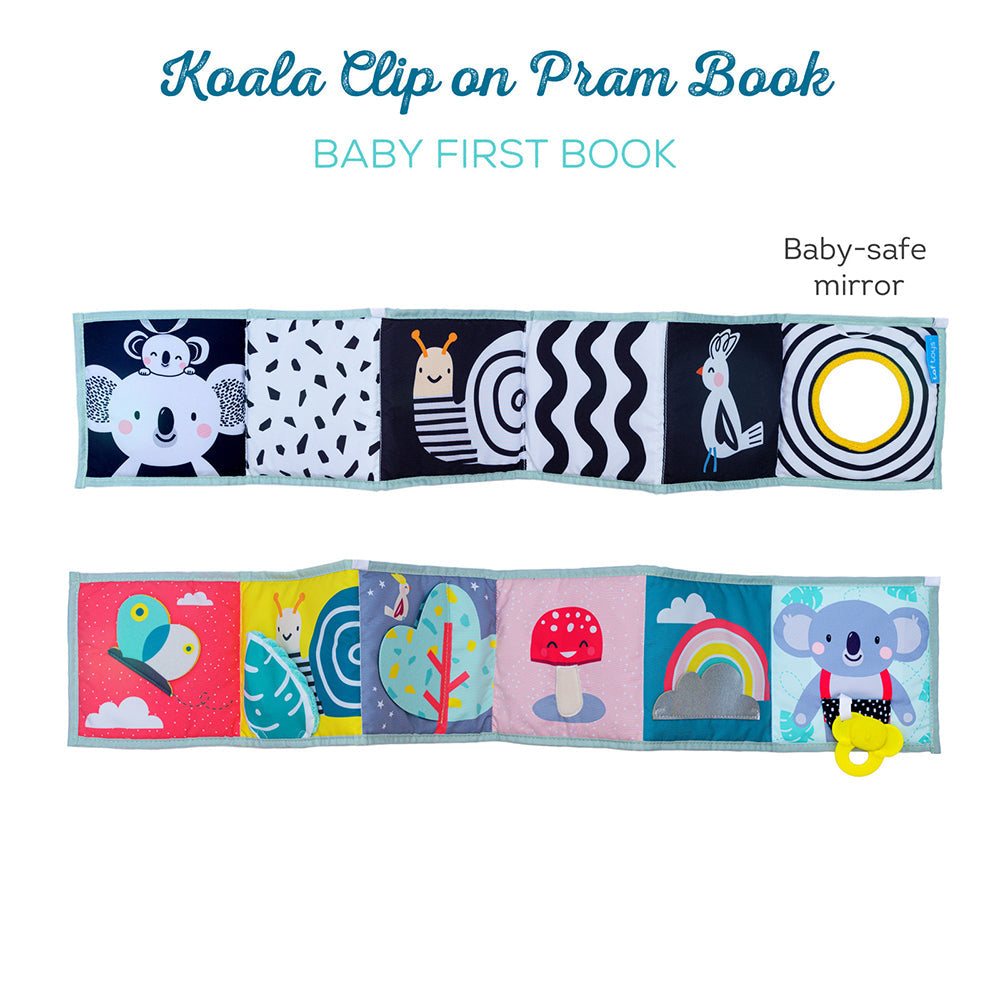 Taf Toys 85cm Koala Clip On Pram Double Sided Soft Book Baby 0m+ Educational Toy