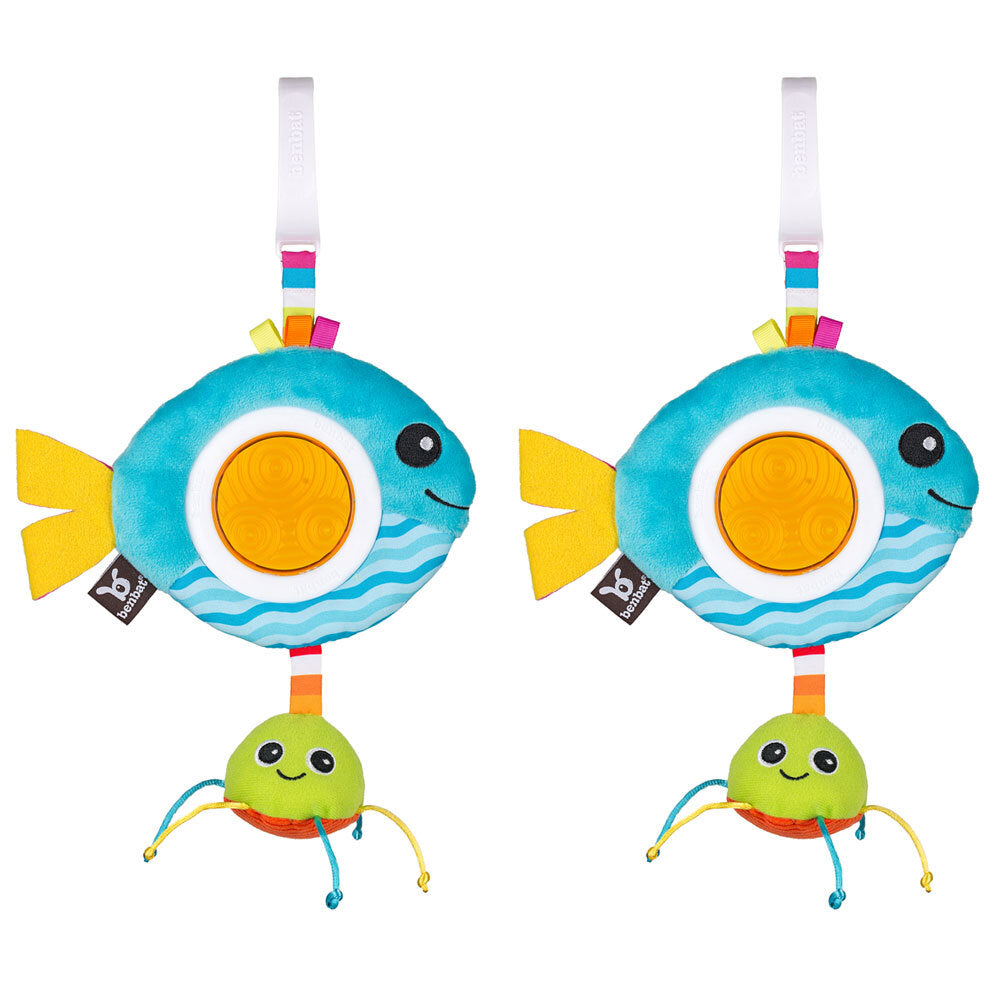 Benbat Dazzle Rattle Fish Baby/Infant 0m+ Hanging Educational Stroller Toys (2 Pack)