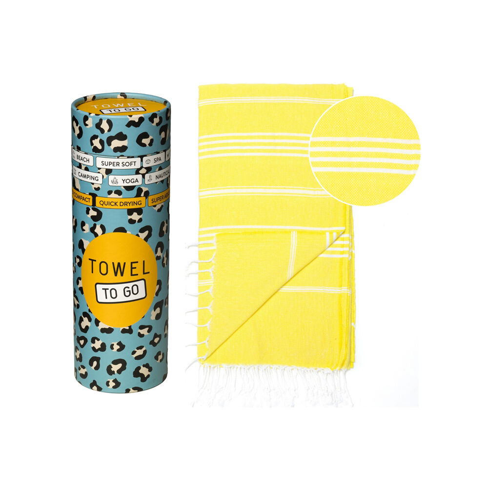 Towel to GO 180x100cm Yellow 100% Turkish Cotton Ipanema Hammam Beach Towel — image 2