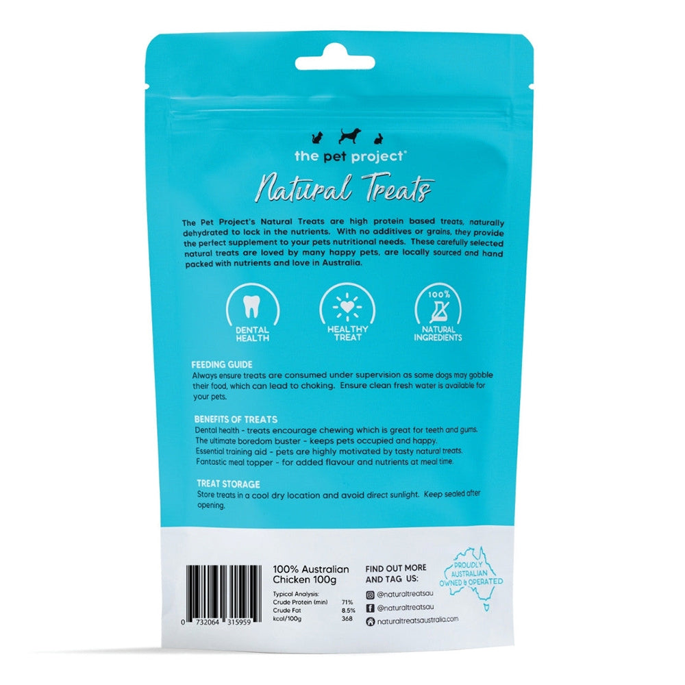 The Pet Project Natural Dog/Puppies/Pet Treats/Chews Snack Chicken Fillet 100g — image 3