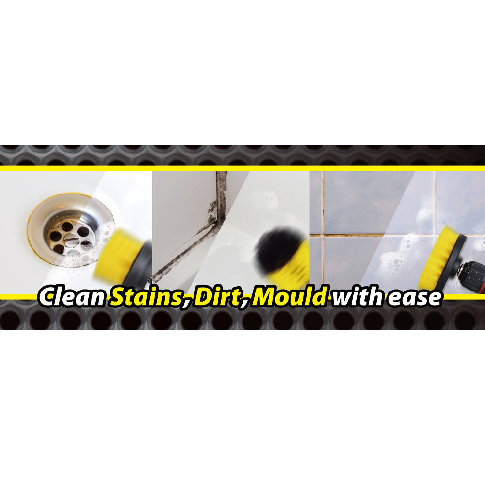 Hercules 3p Hercules Universal Cordless Drill Nylon Scrub Brush Head Cleaning Attachments — image 3