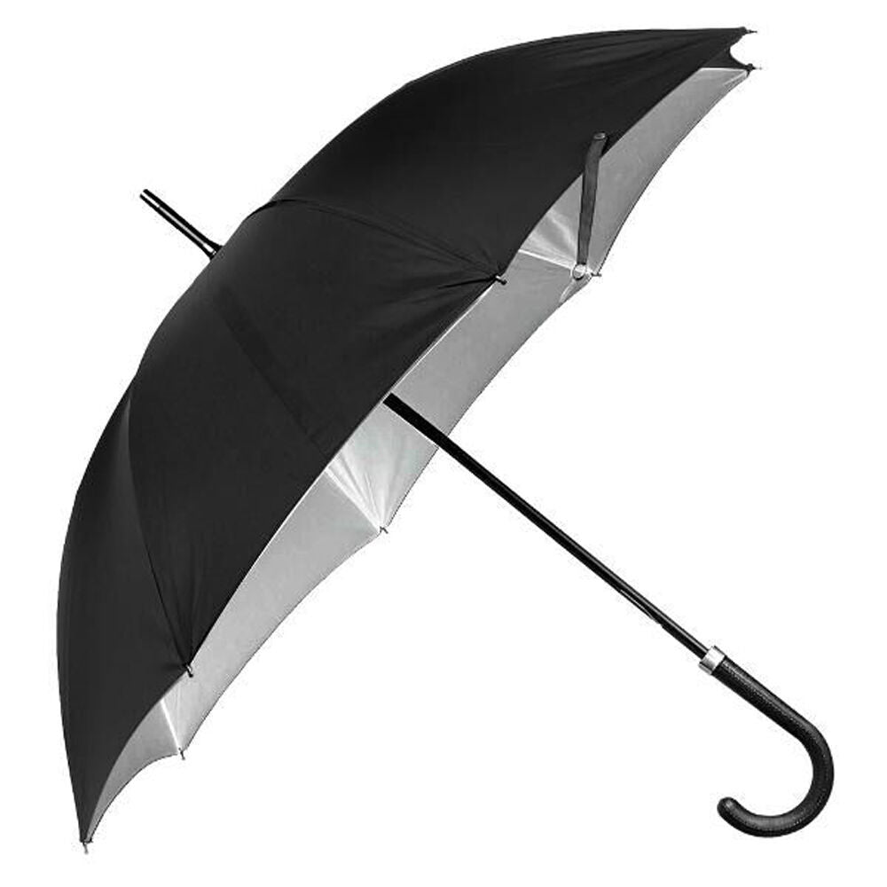 Lightweight Long Silver Lining HD Sun Rain Umbrella Black (3 Pack) — image 2
