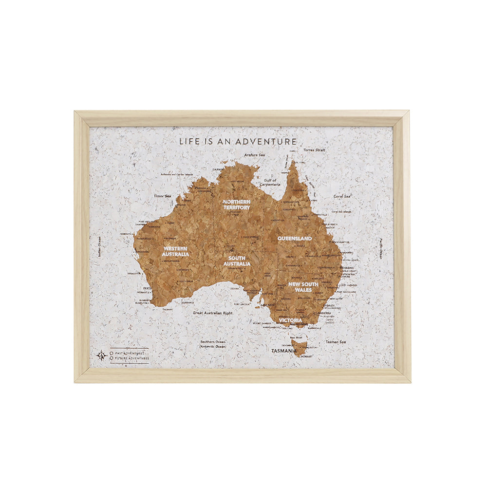 Splosh Travel Board 27x22cm Desk Australia Map Adventure/Trip Framed Canvas w/ Stand — image 3