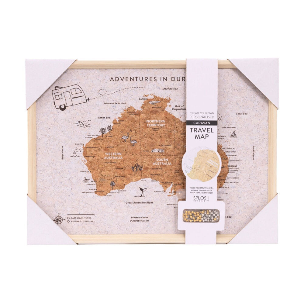 Splosh 38x28cm Home Decor Caravan Australia Desk Map Travel Guide — image 2