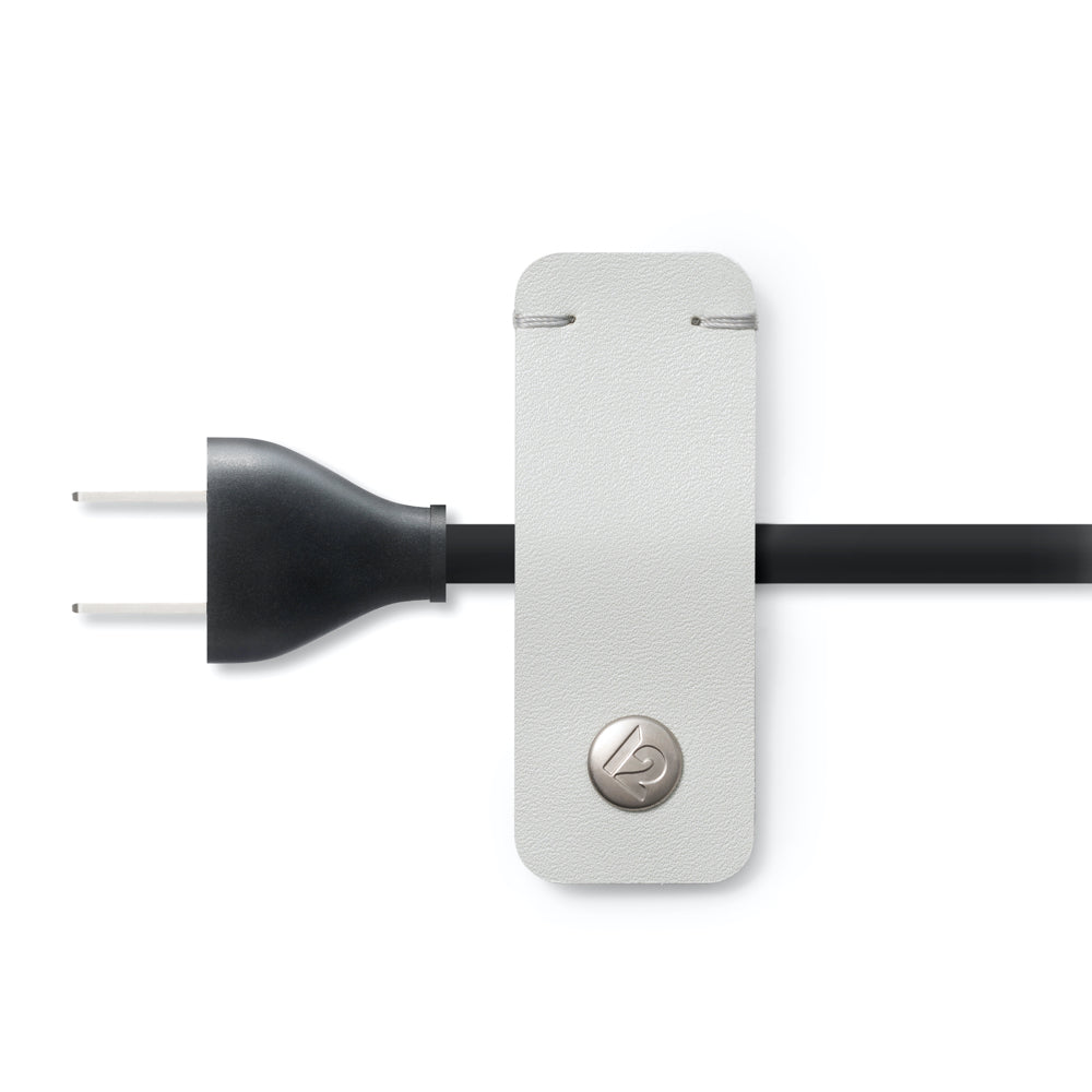 Twelve South SurfaceSnap Leather/Button Snaps Cable Management Ties (3 Pack) — Grey