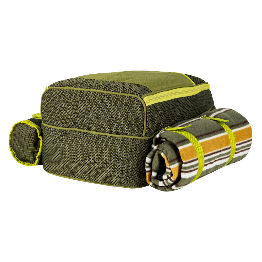 Unbranded 4 Person Picnic Blanket Stainless Steel Fork/Cup/Utensils/Cutlery Backpack Set — image 6