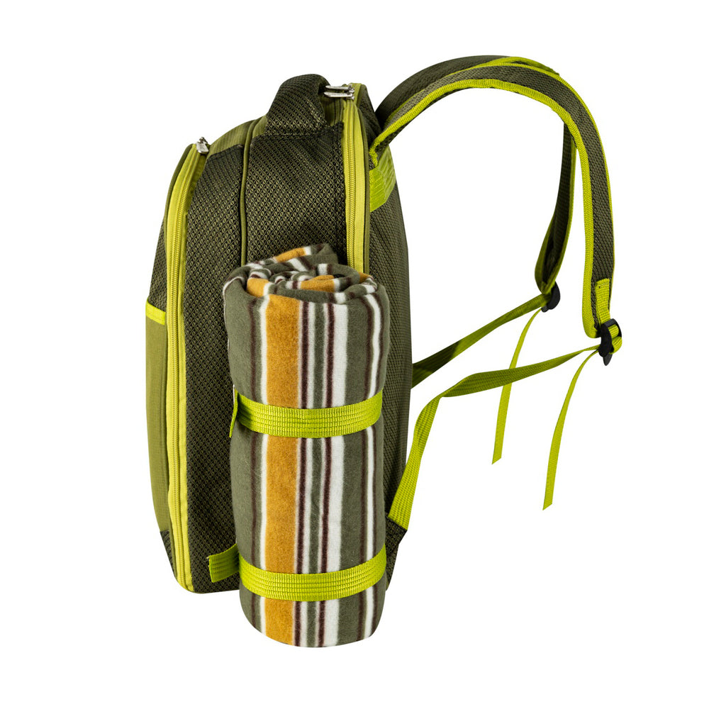 Unbranded 4 Person Picnic Blanket Stainless Steel Fork/Cup/Utensils/Cutlery Backpack Set — image 2