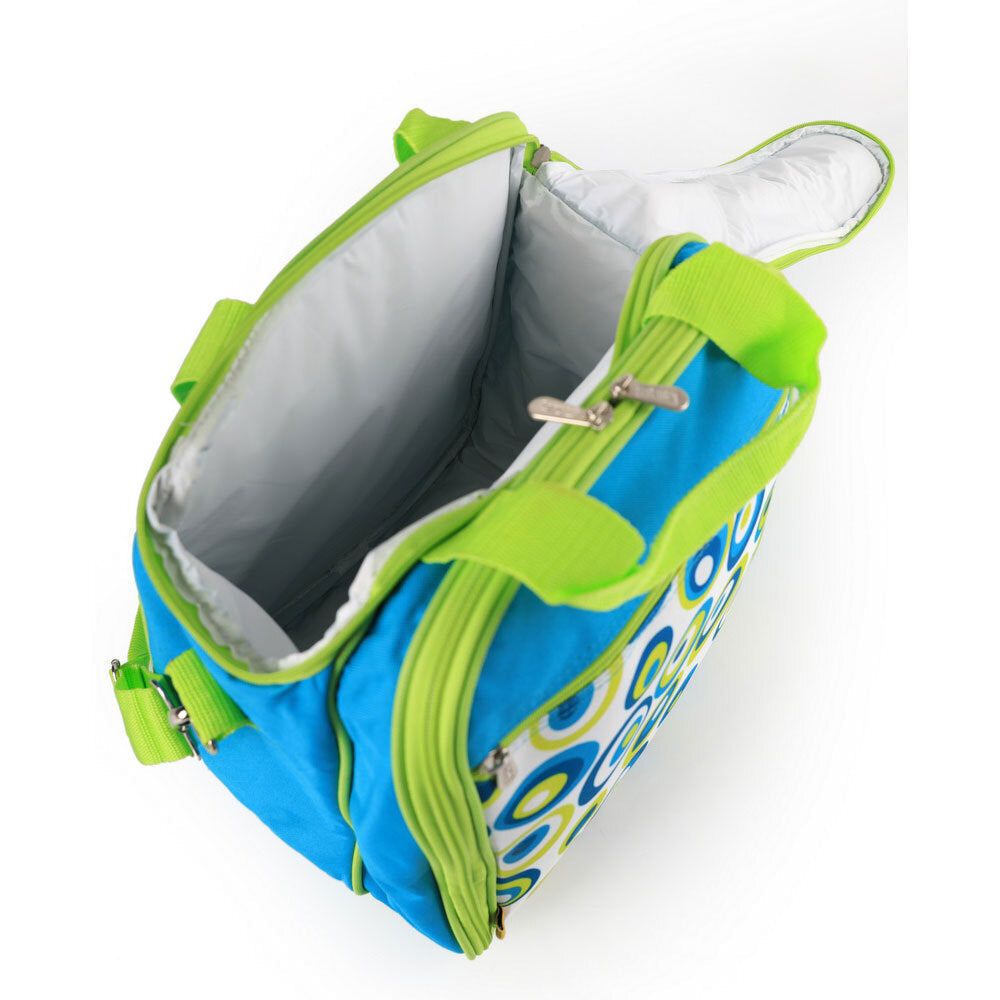 Mak1 2 Person Picnic Shoulder Bag Set/Wine Glasses/Knives/Forks/Spoons Green — image 6