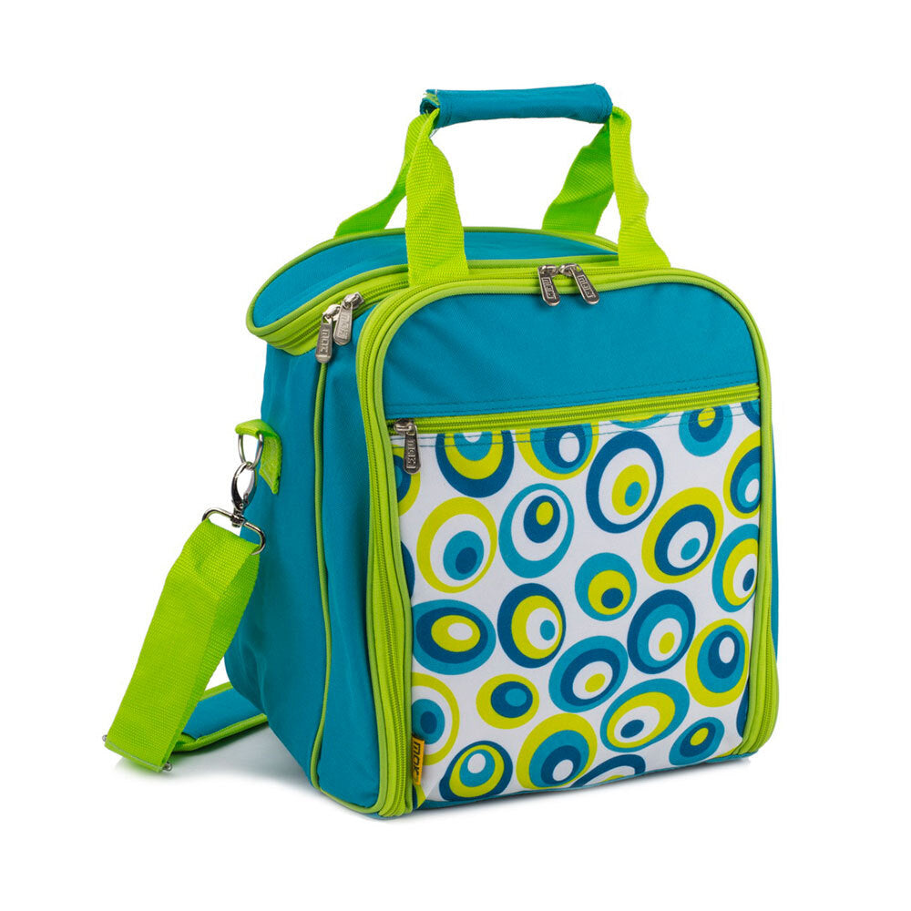 Mak1 2 Person Picnic Shoulder Bag Set/Wine Glasses/Knives/Forks/Spoons Green — image 3
