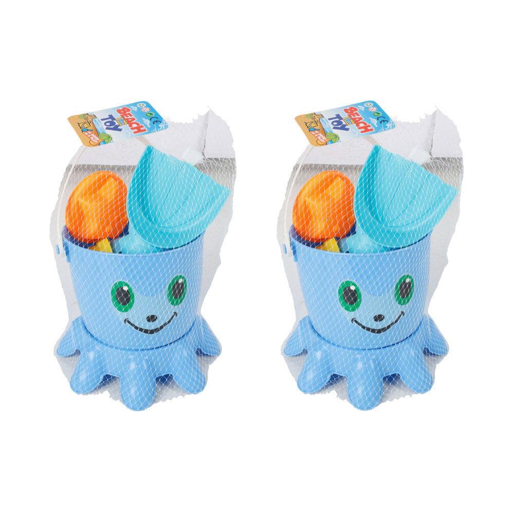 Razoo 7pcRazoo Octupus Beach Bucket & Sifter Set Kids/Children Fun Toy 18x15cm 18m+ (2 Pack)