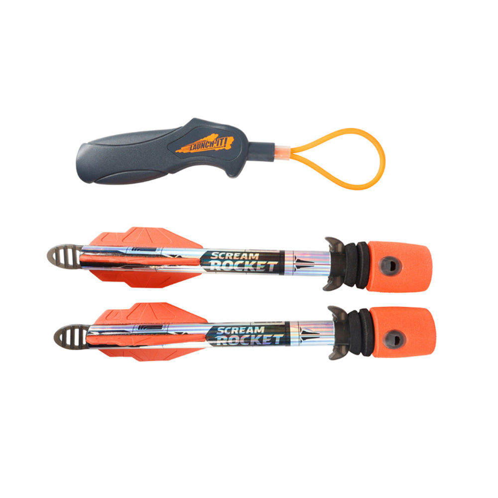Toylife 28cm Fly Upto 75M Scream Rocket/Slingshot Set w/ Sound Kids 8y+ (3 Pieces)