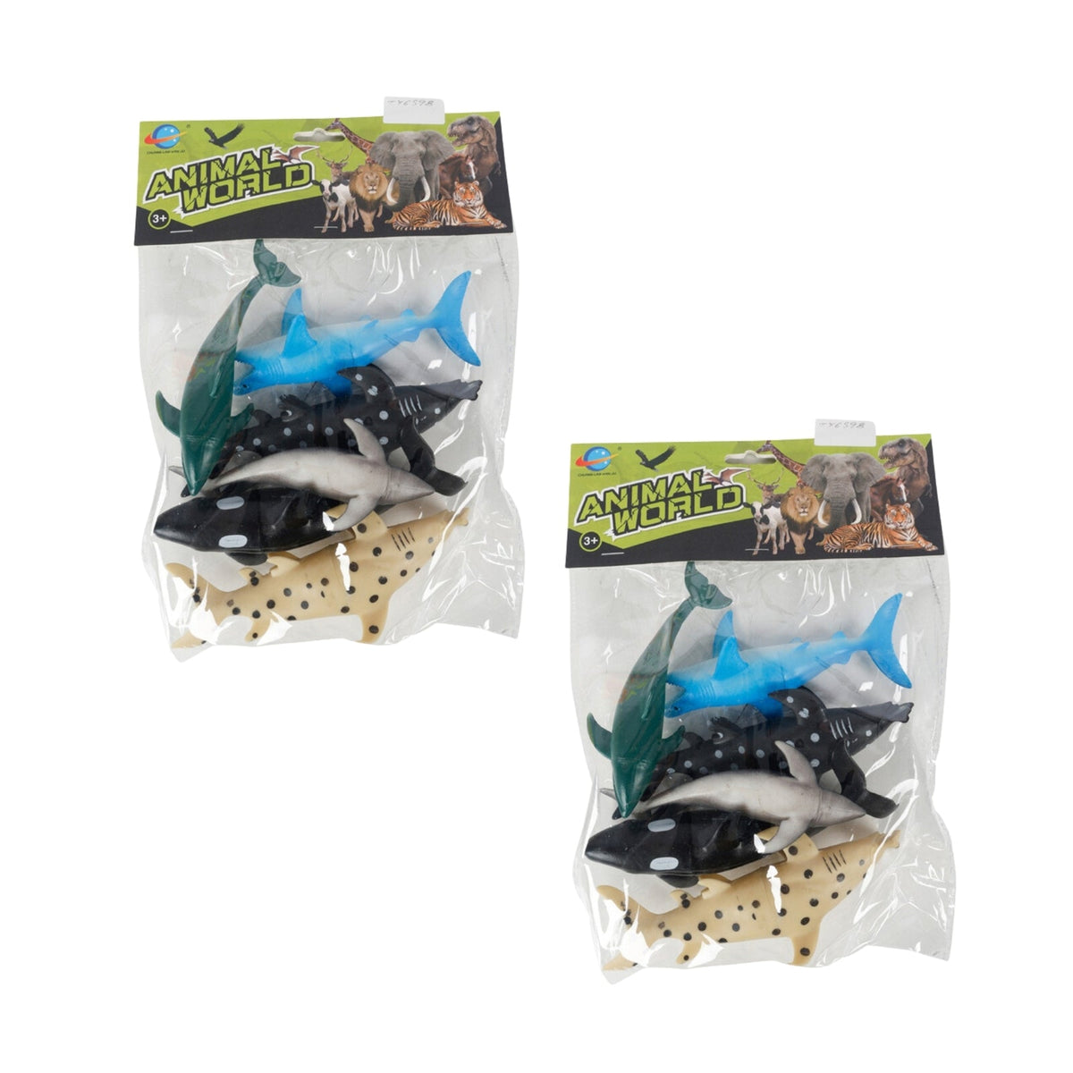 Razoo 6pcRazoo Ocean World Animals Assorted Pvc Bag Collections Fun Toy 24x20cm 3+ (2 Pack)