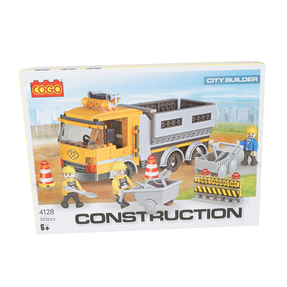 Toylife 34cm Construction Vehicle Build Blocks Truck Play Toy Set Kids 6y+ (263 Pieces)