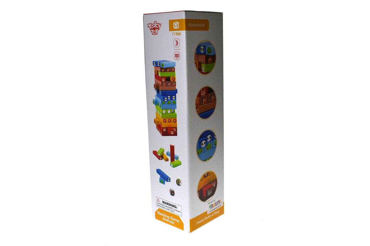 Tooky Toy 31.5cm Kids/Children Stacking Animals Wooden Block Board Game 3+ — image 3