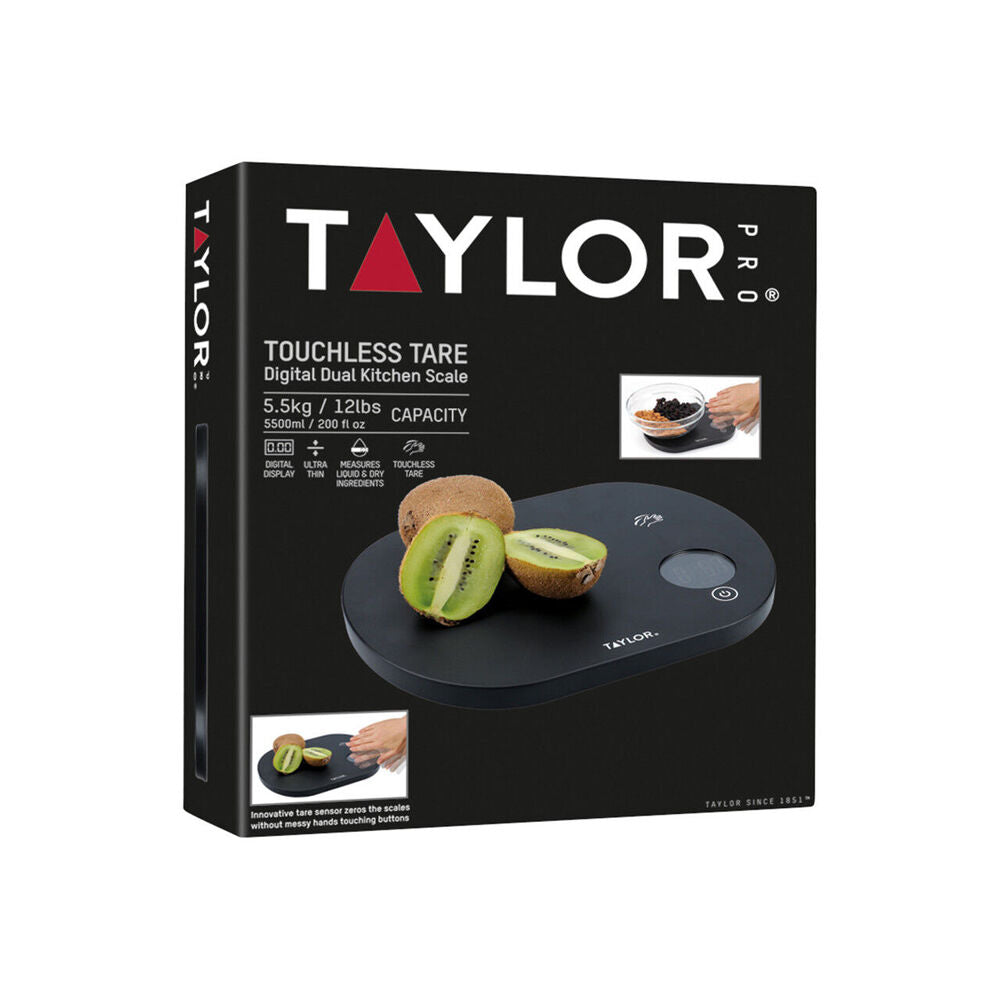 Taylor Pro Touchless Tare Digital Dual 5.5kg Kitchen Weighing Scale Black — image 5