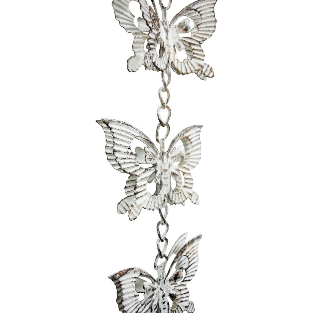 LVD Metal 75cm Hanging 3-Butterfly Bell Chime Outdoor Garden Ornament Decor Silver