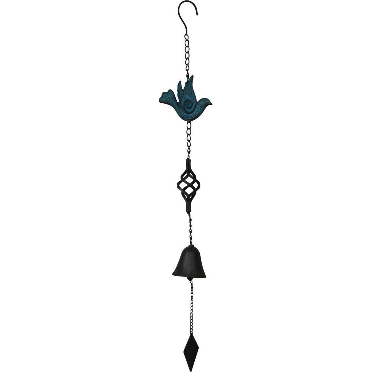 LVD 78cm Metal Hanging Bell Blue Bird Wind Chime Home/Porch Decorative Display