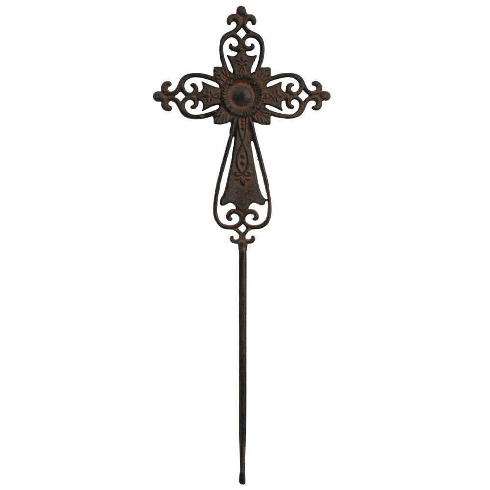 LVD Metal Cross Garden Stake Outdoor Ornament Lawn/Yard Decor 60cm Brown (2 Pack) — image 2