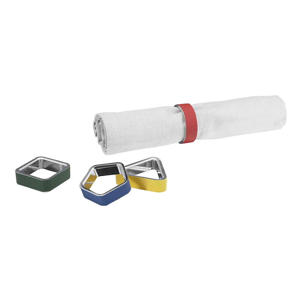 Umbra Geo Napkin Holder Dining Serveware Rings Chrome/Enamel 5.7x1.3x5.7cm (4 Pieces) — image 2