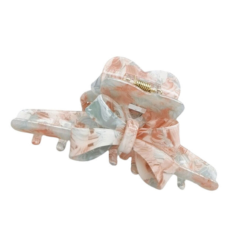 Urban Pink Acrylic Marble Bow Claw Clip Women's Hair Accessory