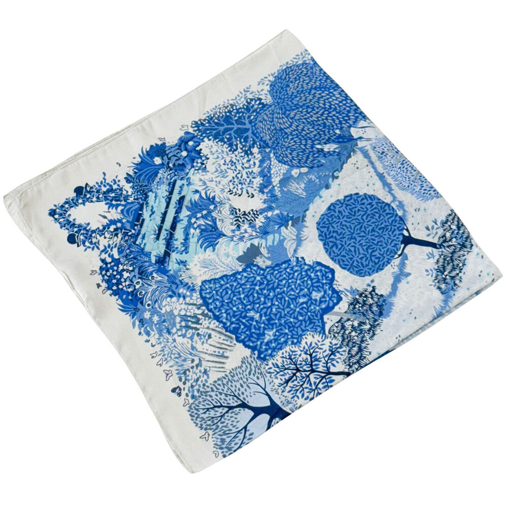 Urban 70x70cm Pale/Blue Forest Mini Square Silk-Feel Scarf Women's Accessory