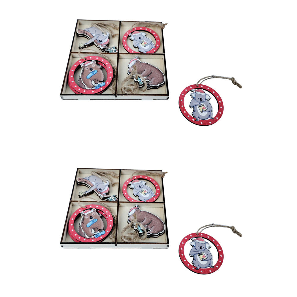 Urban 8pc Urban Renee Treml Wombats Koalas Christmas Gift Box 6cm Brown/Red (2 Pack)