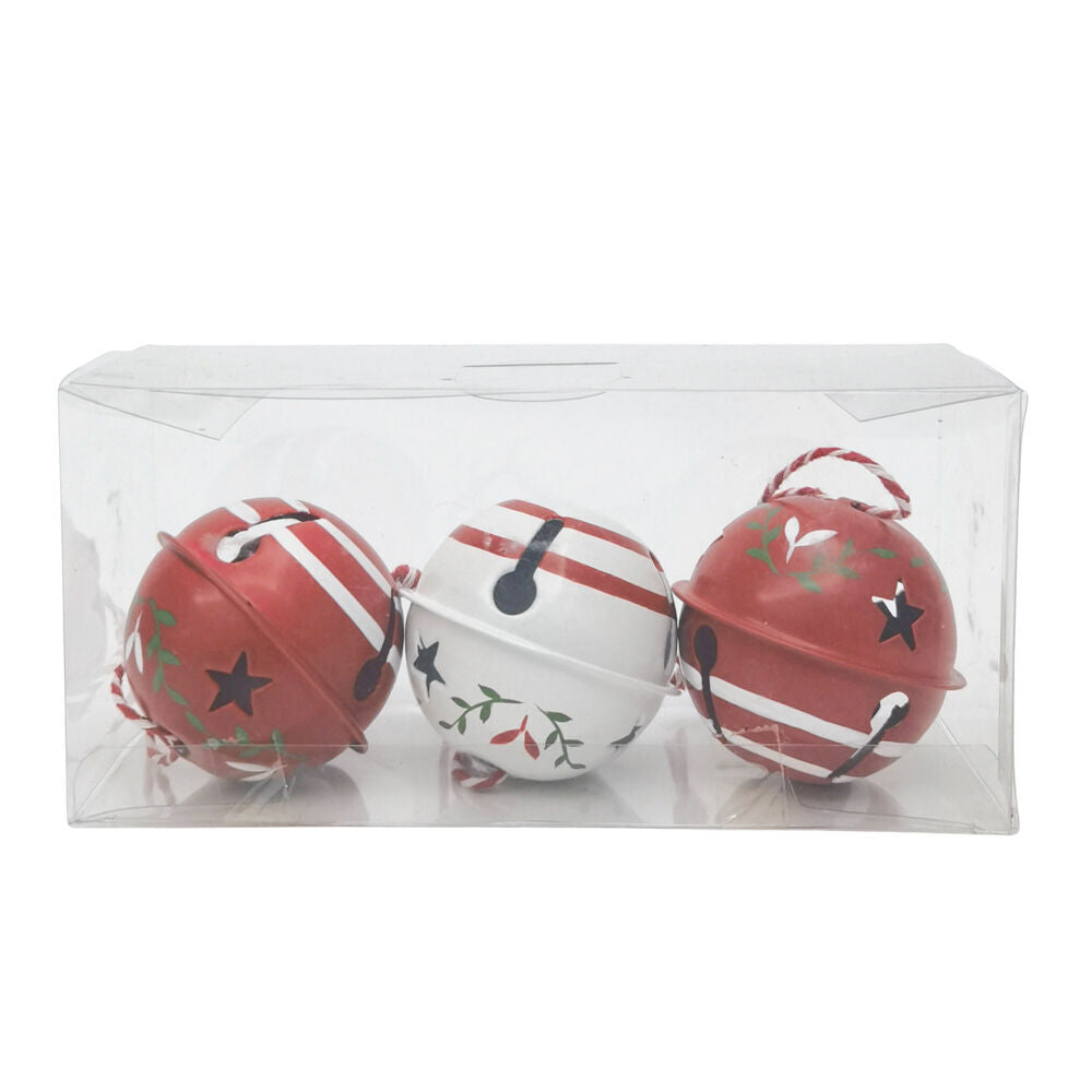 Urban Painted Decorative Bells Gift Box Set 17cm Red/Green (3 Pieces)
