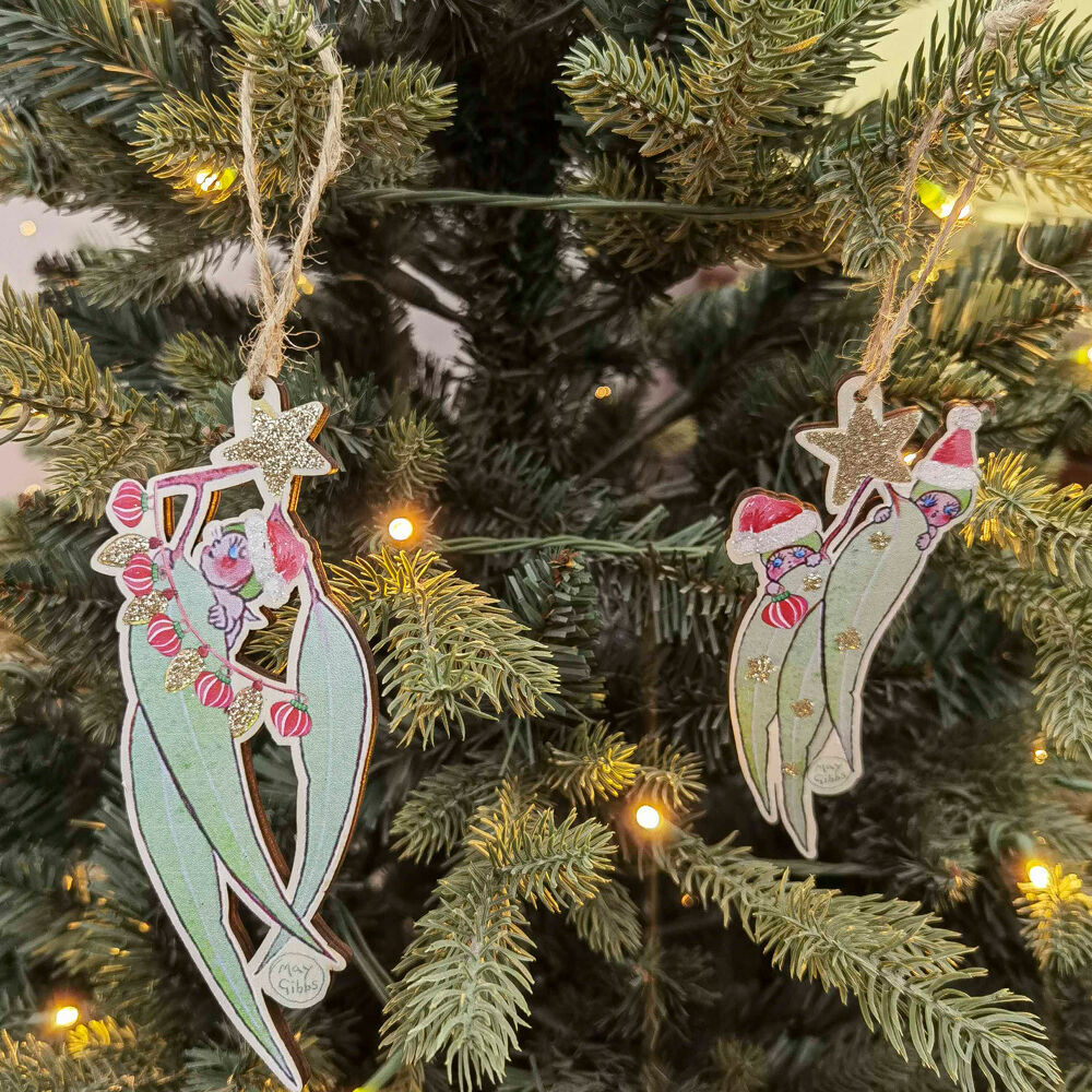 Urban 13cm Red/Green May Gibbs Gumnut Babies Leaves Hanging Decor Assorted — image 2