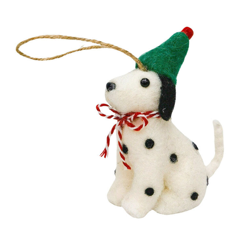Urban 10cm White/Red Spotty Dogs Hanging Christmas Decoration Assorted