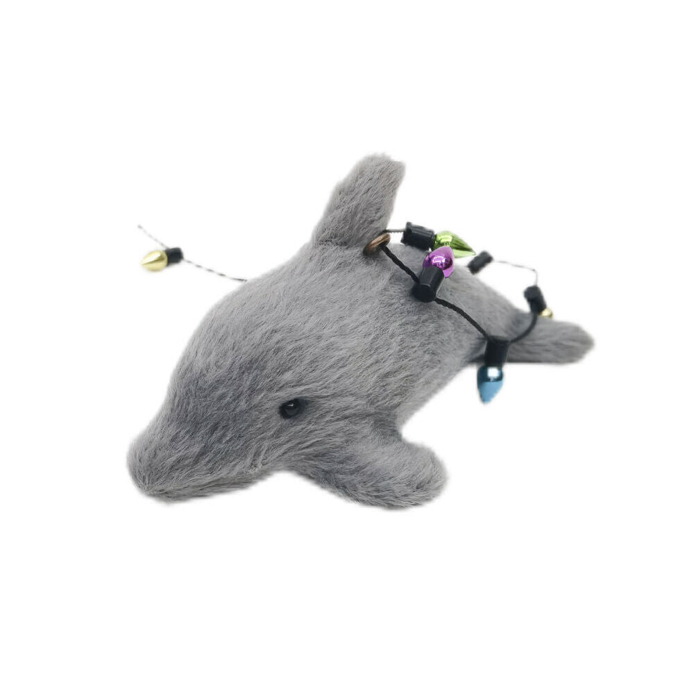 Urban 11cm Grey Furry Dolphin Hanging Christmas Tree Decoration — image 3