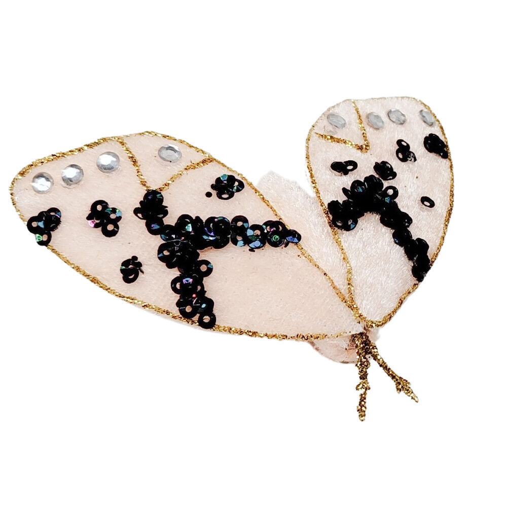 Urban 9cm Pink/Black Moth Clip Christmas Decoration Ornament