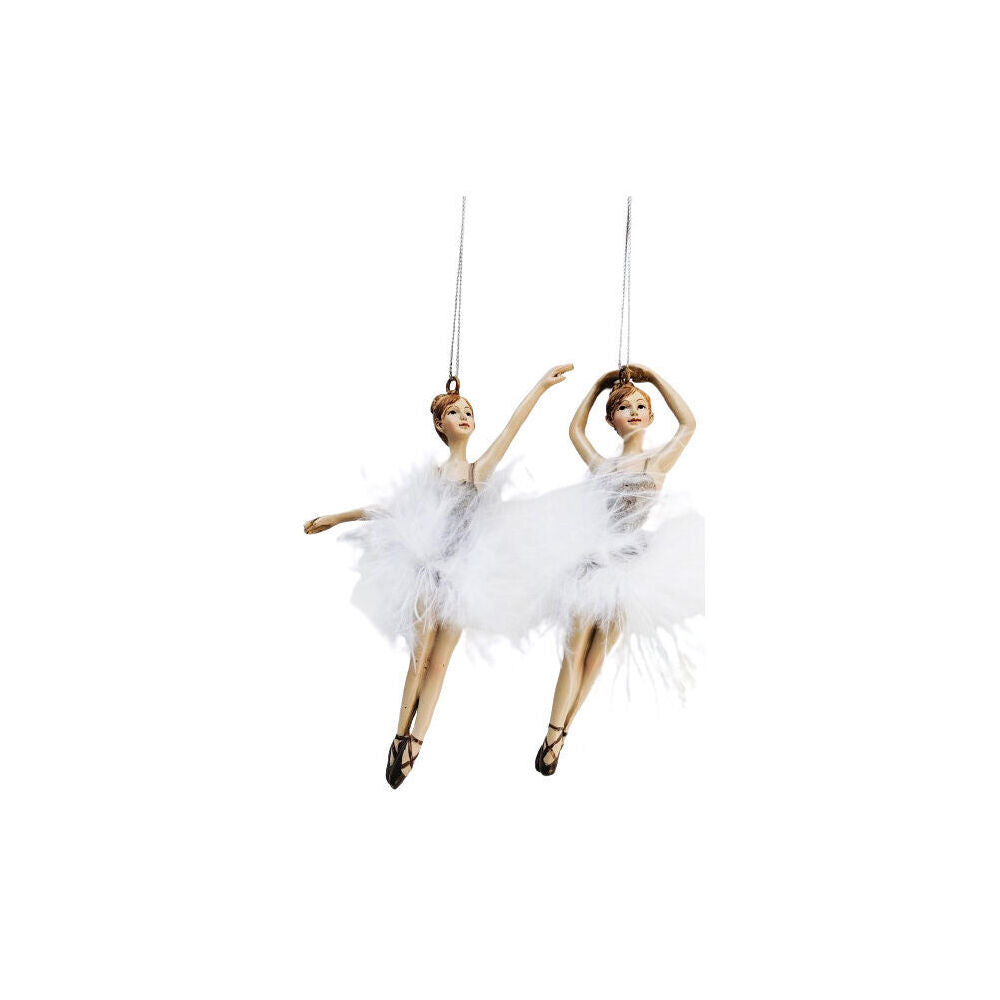 Urban 13cm White Dancing Ballerinas Hanging Decoration Assorted — image 3