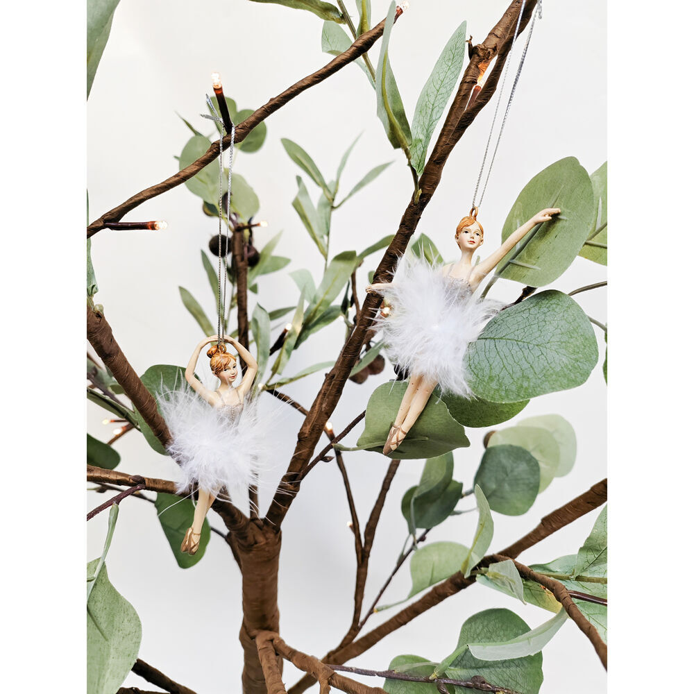 Urban 13cm White Dancing Ballerinas Hanging Decoration Assorted — image 2