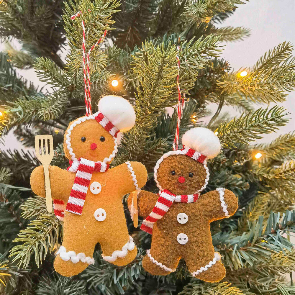 Urban 9cm Brown/Red/White Gingerbread Hanging Christmas Decoration Assorted — image 2