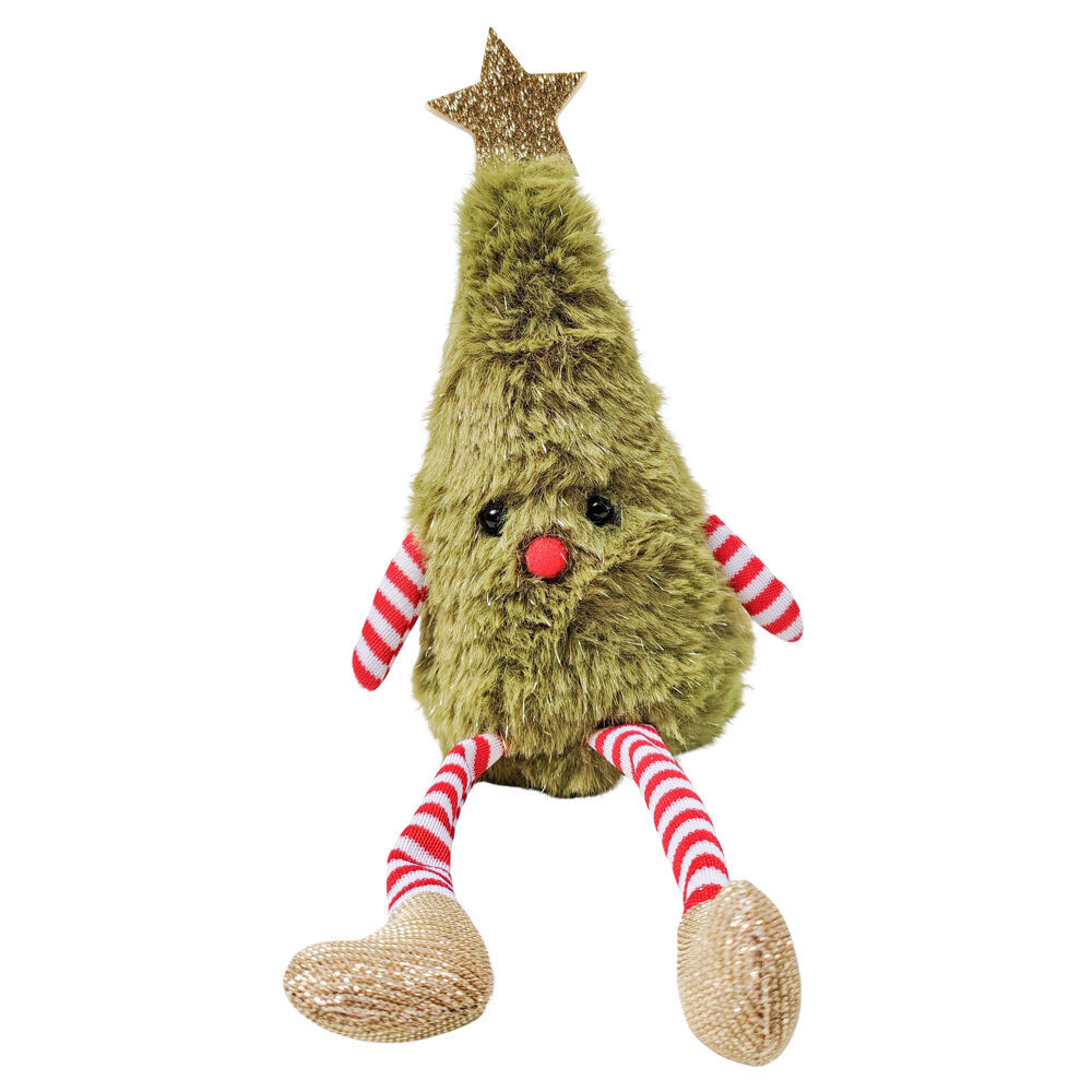 Urban 28cm Green Fluffy Christmas Tree Sitting Decoration Ornament