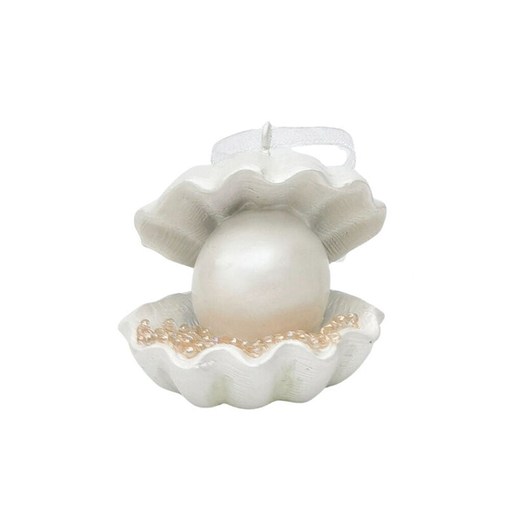 Urban 5cm Pink/Sage Clam Pearl Resin Hanging Christmas Decoration Assorted