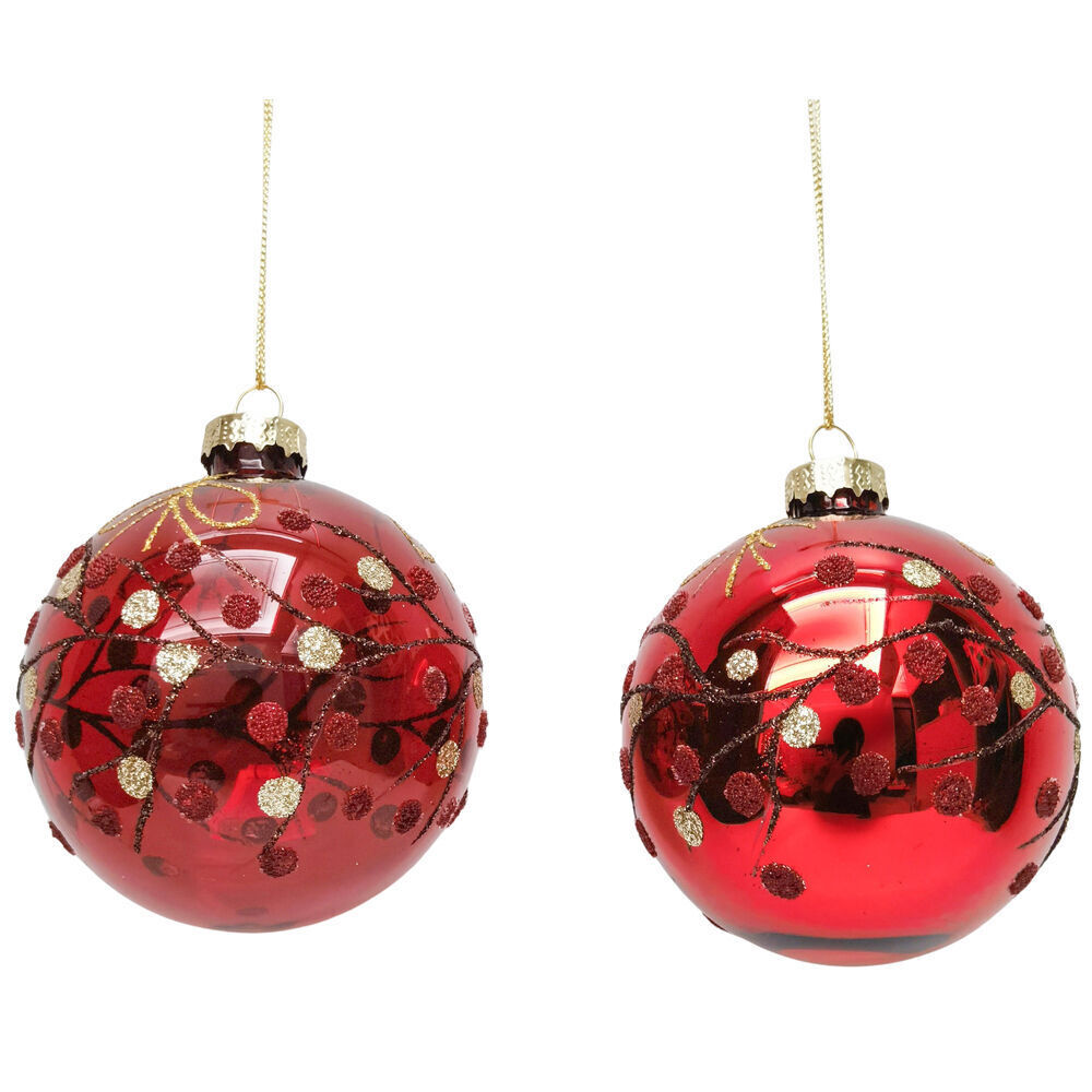 Urban 8cm Red Berries Baubles Hanging Christmas Decoration Assorted — image 3