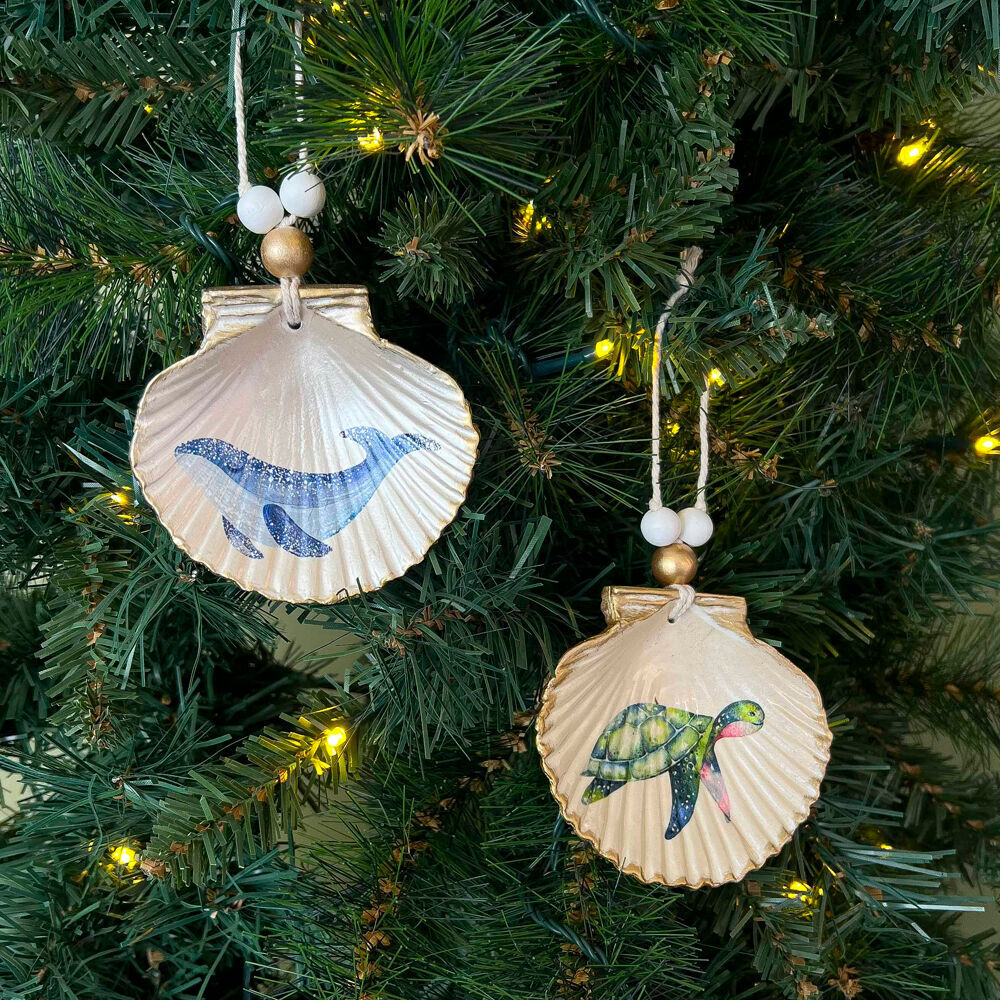Urban 19cm Blue Whale/Turtle Shell Hanging Christmas Decoration Assorted — image 2