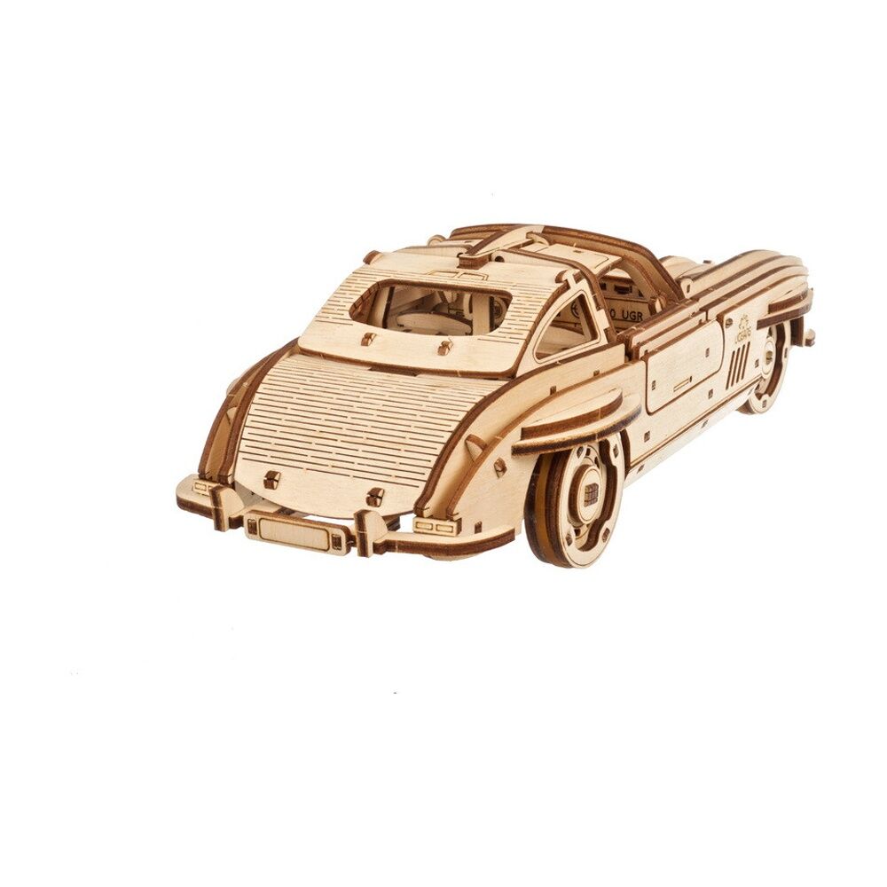 Ugears 262pc 14y+ Winged Sports Coupe Model Wooden 3D Puzzle w/Spring Motor — image 6