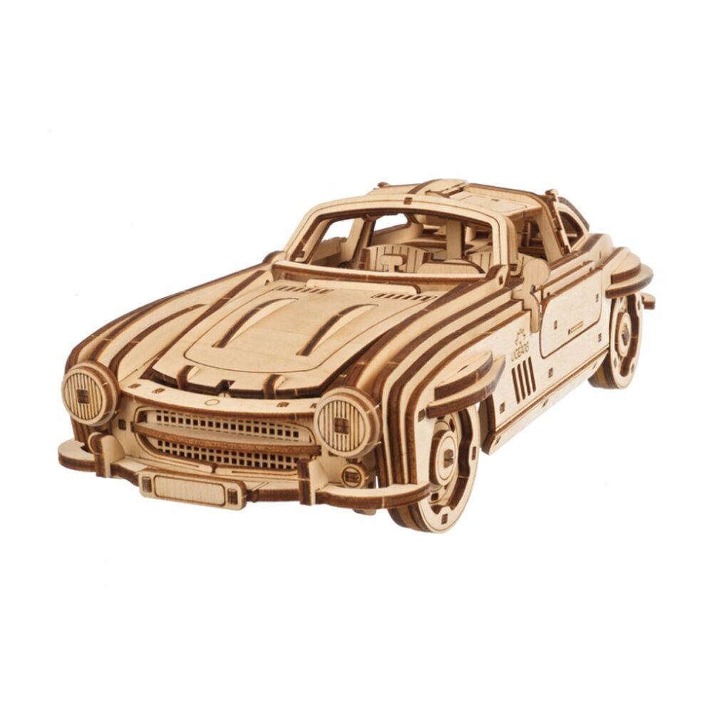 Ugears 262pc 14y+ Winged Sports Coupe Model Wooden 3D Puzzle w/Spring Motor — image 7