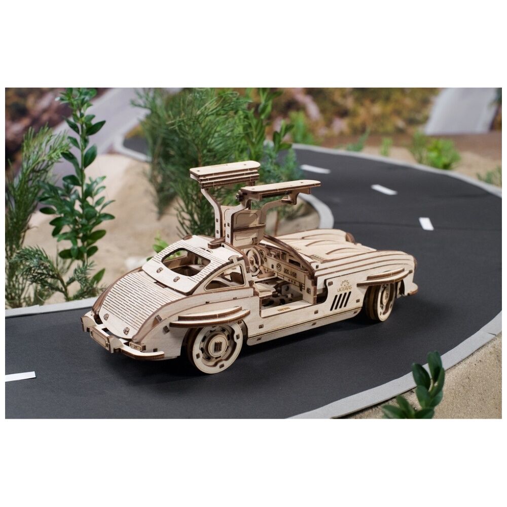 Ugears 262pc 14y+ Winged Sports Coupe Model Wooden 3D Puzzle w/Spring Motor — image 8