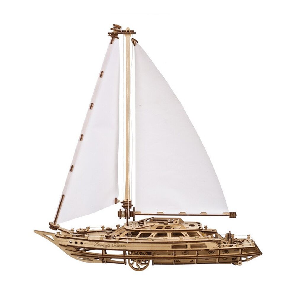 Ugears 365pc 14y+ Serenity's Dream Model Yacht Wooden 3D Puzzle w/Spring Motor — image 2