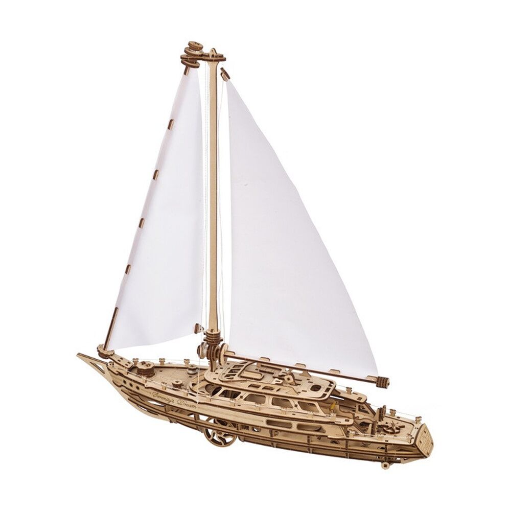 Ugears 365pc 14y+ Serenity's Dream Model Yacht Wooden 3D Puzzle w/Spring Motor — image 3