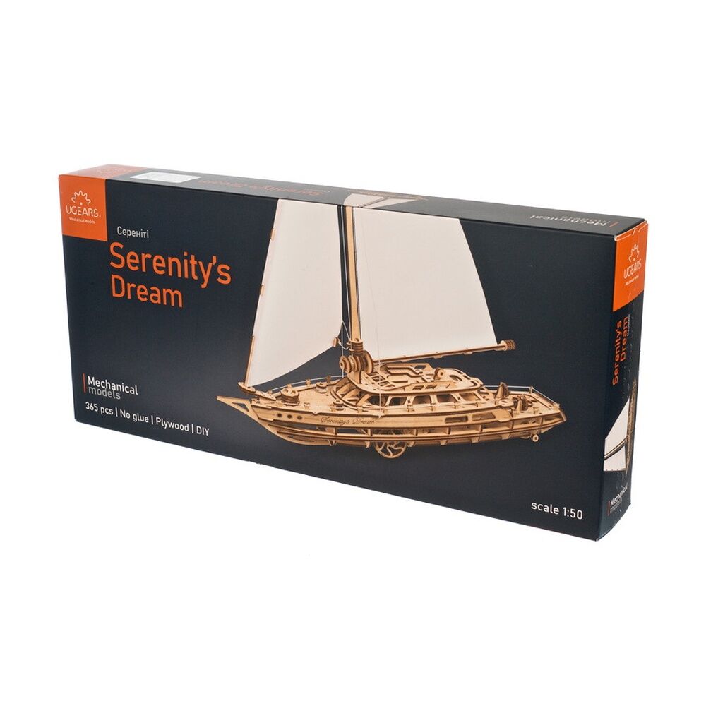 Ugears 365pc 14y+ Serenity's Dream Model Yacht Wooden 3D Puzzle w/Spring Motor — image 7