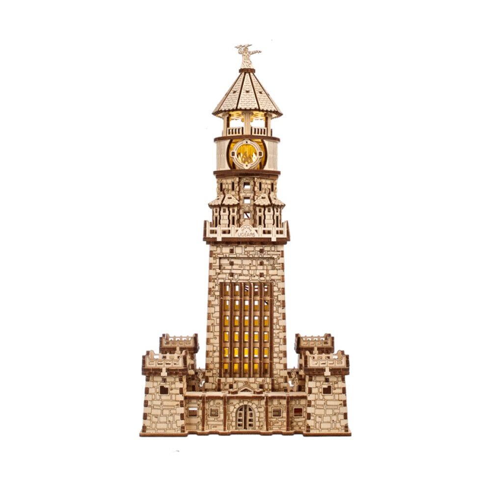 Ugears 340pc 14y+ Lighthouse of Alexandria Model Wooden 3D Puzzle w/LED Lamp