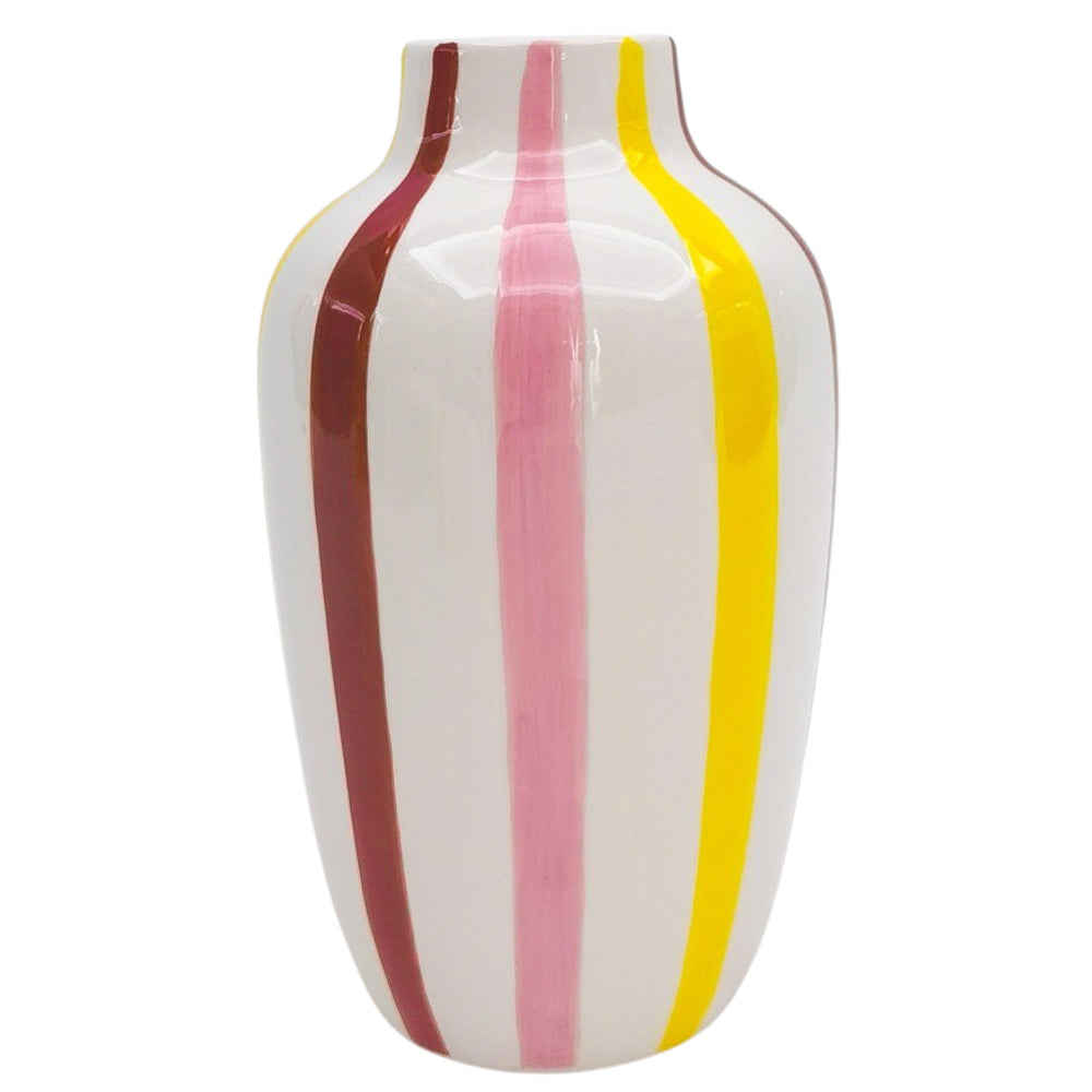 Urban Halycon Flower Vase Ceramic Pink Red 20cm Decorative Shelf Home Decor