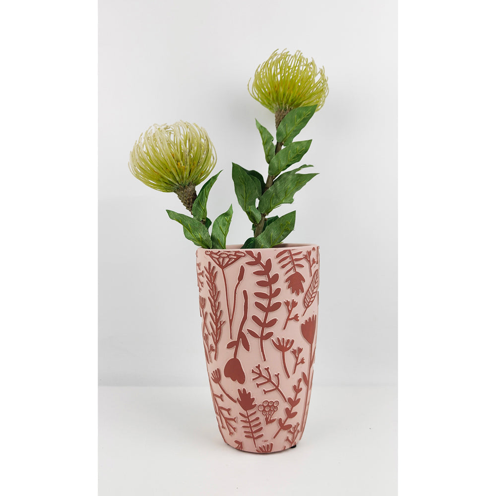 Urban Alex Floral 21cm Ceramic Plant/Flower Vase Home Display Pot Large Pink/Red — image 3